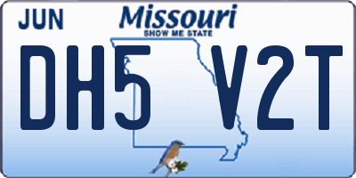 MO license plate DH5V2T