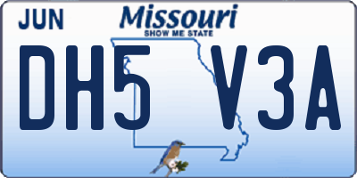 MO license plate DH5V3A