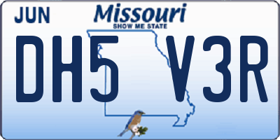 MO license plate DH5V3R