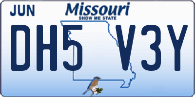 MO license plate DH5V3Y