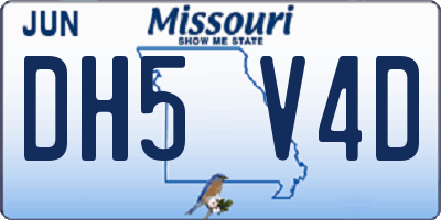 MO license plate DH5V4D