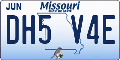 MO license plate DH5V4E