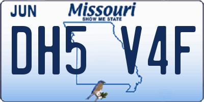 MO license plate DH5V4F