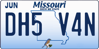 MO license plate DH5V4N