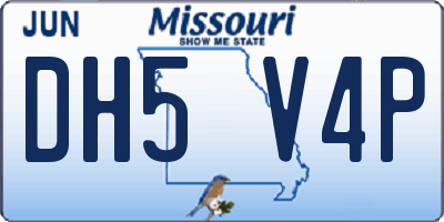 MO license plate DH5V4P