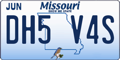 MO license plate DH5V4S