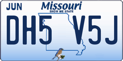 MO license plate DH5V5J