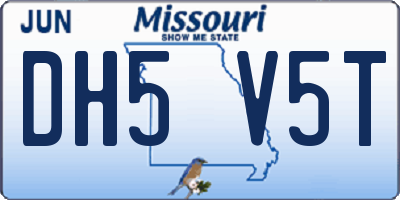 MO license plate DH5V5T