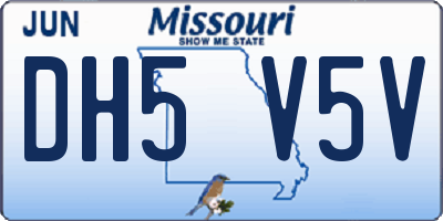 MO license plate DH5V5V