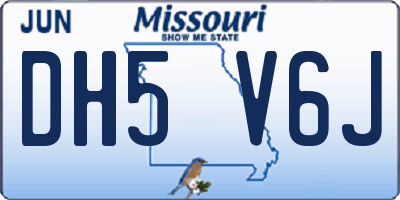 MO license plate DH5V6J