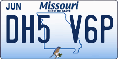 MO license plate DH5V6P