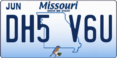MO license plate DH5V6U