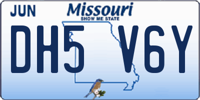 MO license plate DH5V6Y