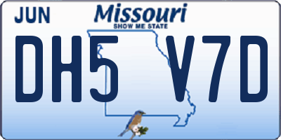MO license plate DH5V7D