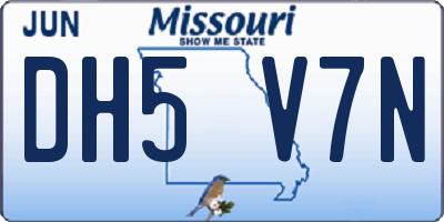 MO license plate DH5V7N