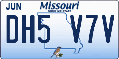 MO license plate DH5V7V