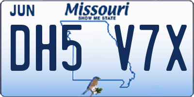 MO license plate DH5V7X