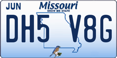 MO license plate DH5V8G