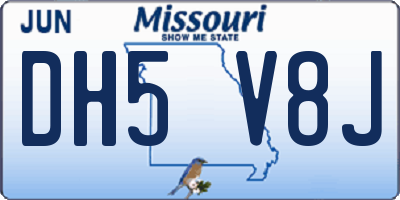 MO license plate DH5V8J