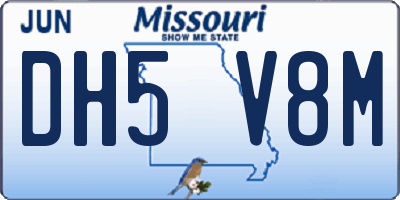 MO license plate DH5V8M
