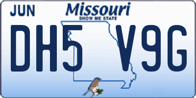 MO license plate DH5V9G