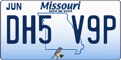 MO license plate DH5V9P