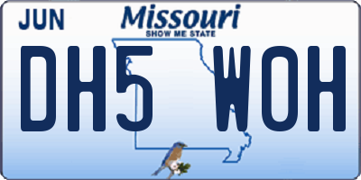 MO license plate DH5W0H