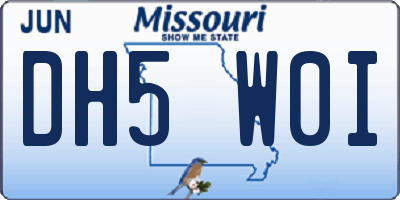 MO license plate DH5W0I
