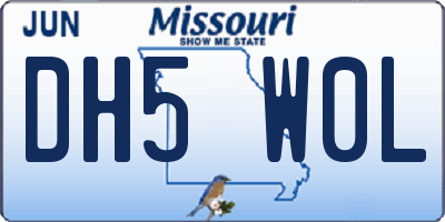 MO license plate DH5W0L