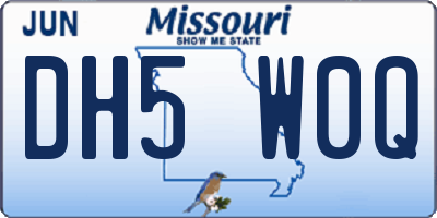 MO license plate DH5W0Q