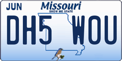 MO license plate DH5W0U