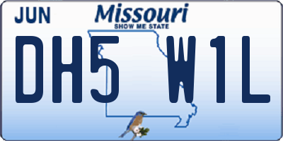 MO license plate DH5W1L