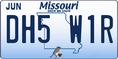 MO license plate DH5W1R