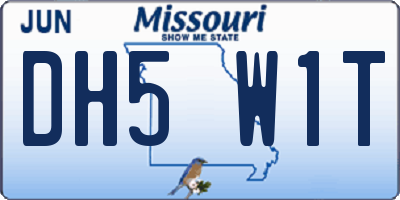 MO license plate DH5W1T