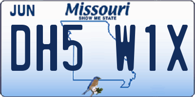 MO license plate DH5W1X