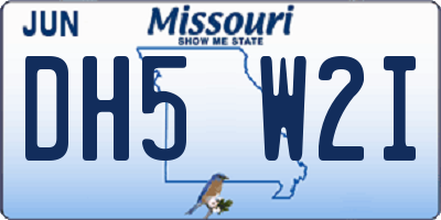 MO license plate DH5W2I