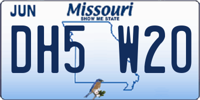 MO license plate DH5W2O