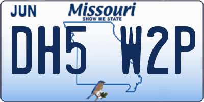 MO license plate DH5W2P