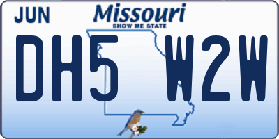 MO license plate DH5W2W