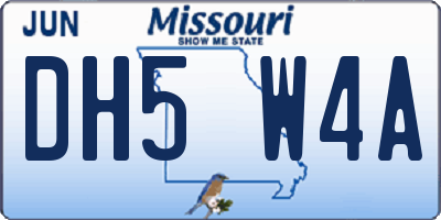 MO license plate DH5W4A