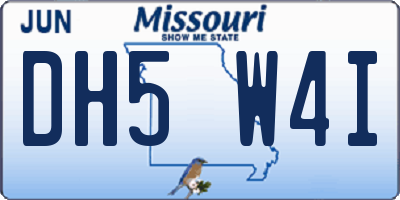 MO license plate DH5W4I