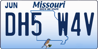 MO license plate DH5W4V