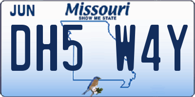 MO license plate DH5W4Y