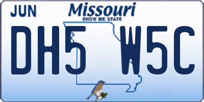MO license plate DH5W5C