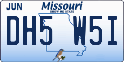 MO license plate DH5W5I