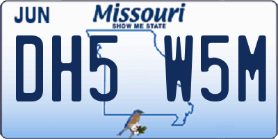 MO license plate DH5W5M