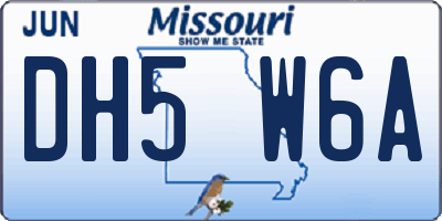 MO license plate DH5W6A