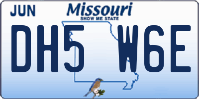 MO license plate DH5W6E