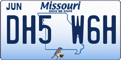 MO license plate DH5W6H