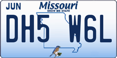 MO license plate DH5W6L